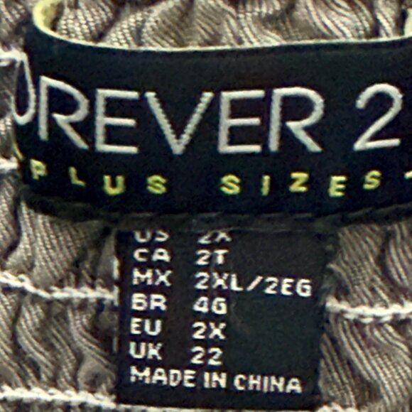 Forever 21 Plus Baby Doll Grunge Skater Pockets Smocked Mini Dress Womens 2X NEW - Picture 2 of 6